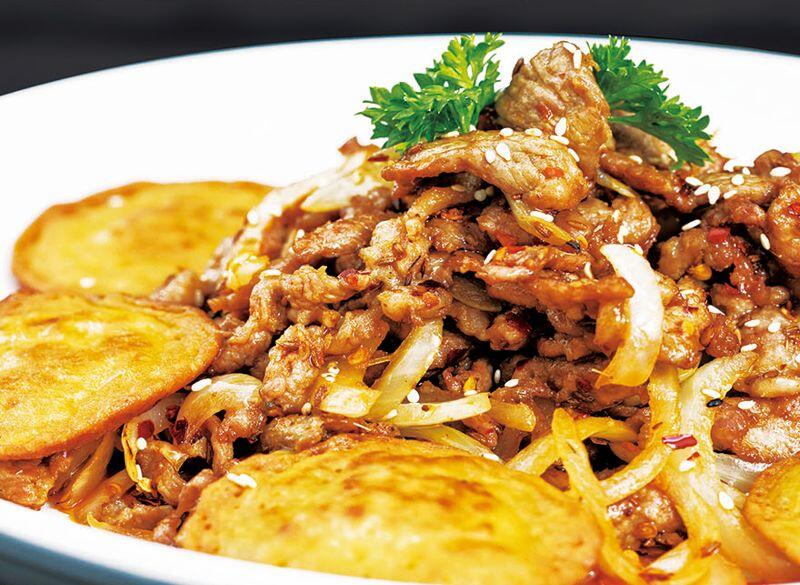Cumin Lamb W/Golden Corn Cakes